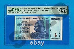 100 Trillion Zimbabwe Dollars 2008 Choice Uncirculated PMG Certified Authentic