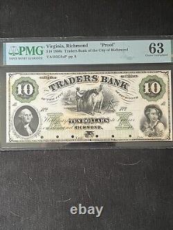 $10 1860's Bank of Virginia Proof PMG Choice Uncirculated