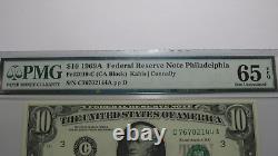 $10 1969-A Federal Reserve Bank Note Bill PMG Graded Gem Uncirculated 65EPQ