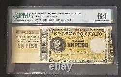 1895 PUERTO RICO MINISTERIO DE ULTRAMAR WithCOUNTERFOIL PMG 64 CHOICE UNCIRCULATED