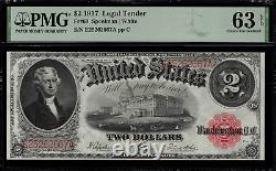 1917 $2 Legal Tender FR-60 PMG 63 EPQ Choice Uncirculated