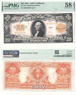 1922 $20 Gold Certificate Fr 1187 PMG Choice About Uncirculated-58 EPQ