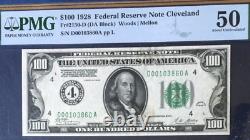 1928 $100 Pmg50 About Unc, Federal Reserve Note, Bank Of Cleveland 9148
