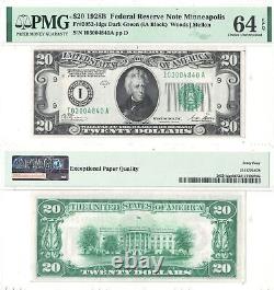 1928-B $20 Minneapolis District FRN Fr 2052-I PMG Choice Uncirculated-64 EPQ