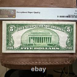 1929 5$ Federal Reserve Note Boston Choice Uncirculated PMG 64 EPQ (AA Block)