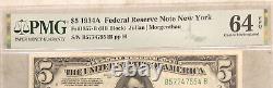 1934A $5 FRN New York PMG 64 EPQ CHOICE UNCIRCULATED (554)