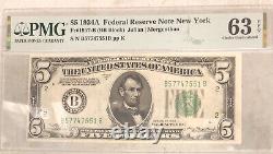 1934A $5 New York PMG 63 EPQ CHOICE UNCIRCULATED