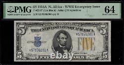 1934A $5 North Africa WWII Emergency Issue FR-2307 PMG 64 Choice Unc