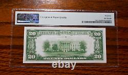 1934 $20 Federal Reserve Note Light Green? PMG 64 EPQ Boston