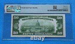 1934 $50 Federal Reserve Note PMG 65 EPQ Dark Green Seal Philadelphia Fr 2102c