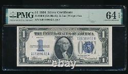 1934 Silver Certificate Dollar $1 Fr#1606 Pmg 64 Choice Uncirculated Free S/h