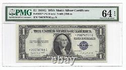1935G $1 STAR? SILVER CERTIFICATE. PMG Choice Uncirculated 64 EPQ Banknote