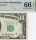 1950b $10 Philadelphia Star? Frn. Pmg Gem Uncirculated 66 Epq Banknote