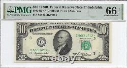 1950B $10 PHILADELPHIA STAR? FRN. PMG GEM Uncirculated 66 EPQ Banknote