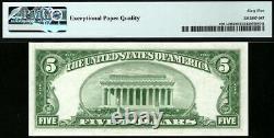 1950 $5 Kansas City WIDE II Federal Reserve Note FRN. 1961-J Wii. PMG 65 EPQ