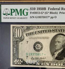 1950b $10 Fed Reserve Star Note Bank Of Chicago Pmg 64epq Choice Unc 9134