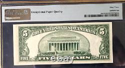 1950d $5 Pmg63 Epq Choice Uncirculated Federal Reserve Star Note New York 9190