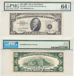 1953 $10 Silver Certificate Star Note Fr 1706 PMG Choice Uncirculated-64 EPQ