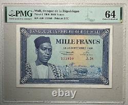 1960 Mali 1,000 Francs Pick 4 PMG 64 Choice Uncirculated