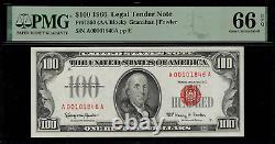 1966 $100 Legal Tender FR-1550 Red Seal PMG 66 EPQ Gem Uncirculated