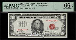 1966 $100 Legal Tender FR-1550 Red Seal Star Note PMG 66 EPQ Gem Unc