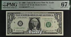 1969 $1 FRN St. Louis PMG 67EPQ Top Pop finest low serial number star 00006679