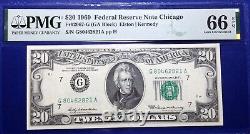 1969 $20 Federal Reserve Note Fr-2067-G Chicago PMG66 Gem EPQ