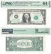1969-d $1 New York Mismatched Serial Number Error Pmg Choice Unc-64 Epq