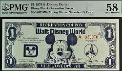 1971 $1 Walt Disney World Recreation Coupon PMG 58 Choice Uncirculated A033978