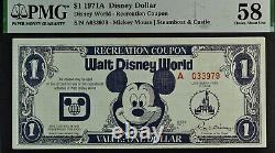 1971 $1 Walt Disney World Recreation Coupon PMG 58 Choice Uncirculated A033979