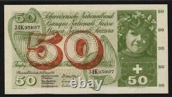 1971 Switzerland Banknote 50 Francs P# 48k Choice About Uncirculated 58 EPQ