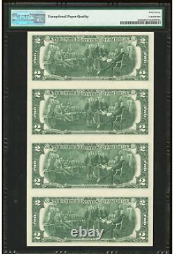 1976 $2 Federal ReserveSTARnote-UNCUT Sheet of 4-PMG 67 EPQ-Finest Graded