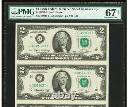 1976 $2 Federal ReserveSTARnote-UNCUT Sheet of 4-PMG 67 EPQ-Finest Graded