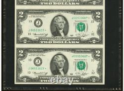 1976 $2 Federal ReserveSTARnote-UNCUT Sheet of 4-PMG 67 EPQ-Finest Graded