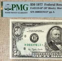 1977 $50 Fed Res Star Note, Bank Of St. Louis, Pmg63 Epq Choice Unc 9435