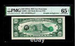 1977-A $10 Overprint on Back Error PMG GEM Uncirculated 65 EPQ