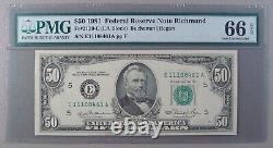 1981 Fr. 2120-E $50 Federal Reserve Note PMG Gem Uncirculated 66 EPQ