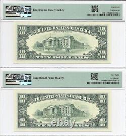 1995 $10 SAN FRANCISCO FRNs. 6 PMG Superb Gem Uncirculated 68 EPQ Banknotes