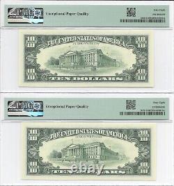 1995 $10 SAN FRANCISCO FRNs. 6 PMG Superb Gem Uncirculated 68 EPQ Banknotes