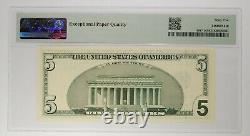 1999 $5 Binary Note Fancy Serial Number 00000666 PMG 65 EPQ 666