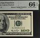 2006a $100 Federal Reserve Note Pmg 66epq Gem Double Quad Binary Serial Number