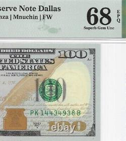 2017A $100 DALLAS FRN. PMG Superb Gem Uncirculated 68 EPQ Banknote