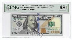 2017A $100 DALLAS FRN. PMG Superb Gem Uncirculated 68 EPQ Banknote