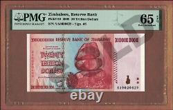 20 Trillion Dollars Zimbabwe # AA 0020420 2008 PMG Uncirculated 100 % Certified