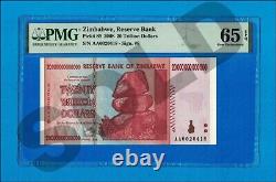 20 Trillion Dollars Zimbabwe # AA 0020420 2008 PMG Uncirculated 100 % Certified
