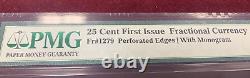 25 Cents First Issue Fractional Currency Fr#1279 PMG 64 Choice Uncirculated