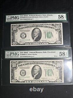 2-1934 $10 Federal Notes-PMG 58 EPQ- WIDE-Crisp