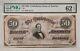 $50 1864 Confederate Currency Csa Note T-66 Pmg 62 Epq Uncirculated