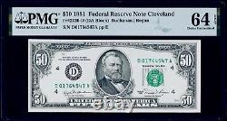 $50 1981 Federal Reserve Note Cleveland Fr#2120-D PMG 64 EPQ Choice Uncirculated