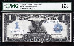 Amazing Crisp CHOICE UNC 1899 $1 BLACK EAGLE Silver Cert! PMG 63! FREE SHIP